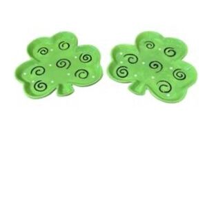 St. Patrick’s Day Serving Ceramic Trays SET OF 2 - NEW